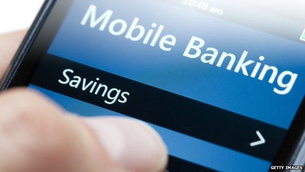 mobile banking app on smartphone