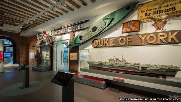 A replica of a cockle canoe used by the Navy during a mission on Bordeaux Harbour in 1942 is on show