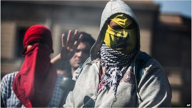 Supporters of Mohammed Morsi protesting at Cairo University