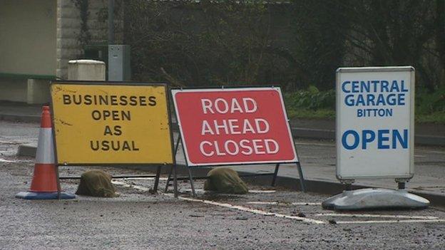 Road closed signs