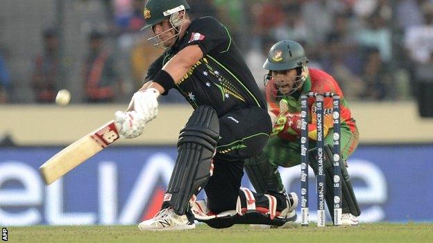 Australia opener Aaron Finch hits out against Bangladesh