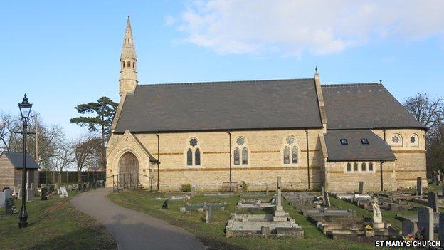 Rebuilt St Mary's, Westry, March