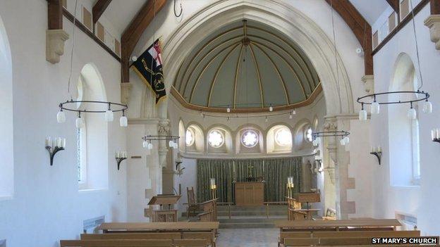 St Mary's Church interior after rebuild