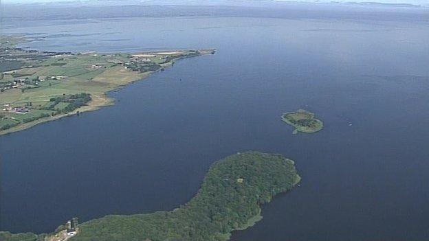 Aerial view of part of Lough Neagh