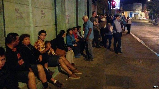 People take refuge in the Chilean coastal city of Antofagasta, 1 April