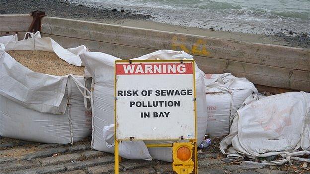 Sign at Guernsey's Belle Greve Bay