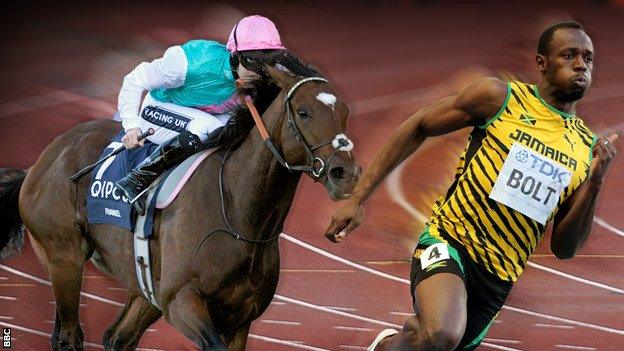 2011 Derby-winning horse Frankel, and 100m world record holder Usain Bolt