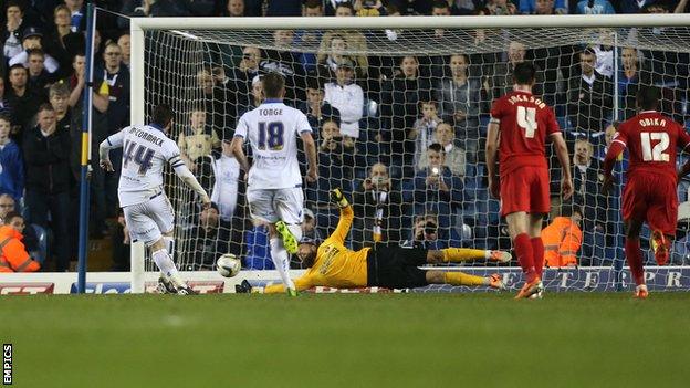 Charlton goalkeeper Ben Hamer (centre) saves Ross McCormack's late penalty