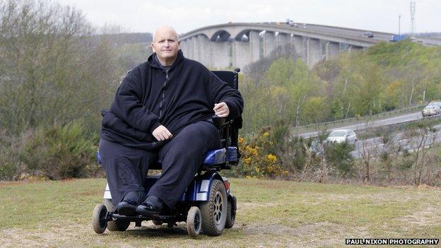 Paul Mason by the Orwell Bridge in Ipswich