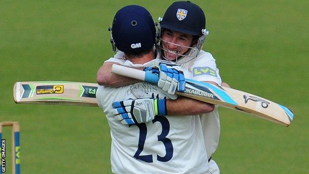 Durham celebrate winning the 2013 County Championship