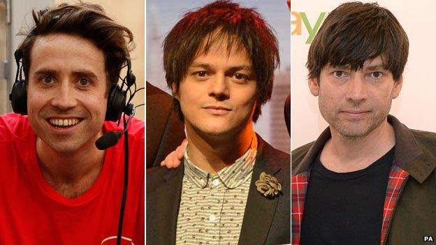 Nick Grimshaw, Jamie Cullum and Alex James