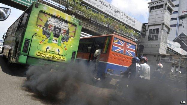 Buses in Jakarta (file photo)