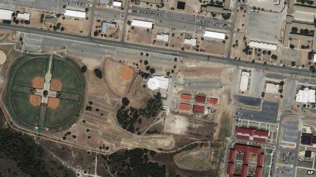 A 2009 satellite image of Fort Hood following the earlier shooting incident