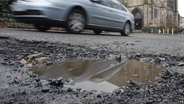 Potholed road