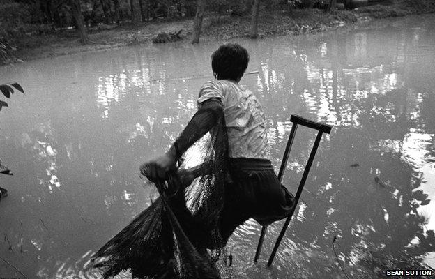 Man fishing in Cambodia, 1996