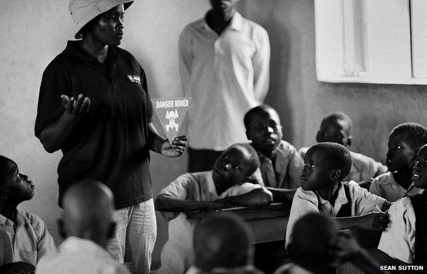 A Community Liaison Team working with children at Lelere village school, South Sudan 2013