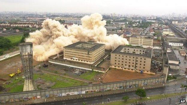 Carandiru jail demolition on 8 December 2002.