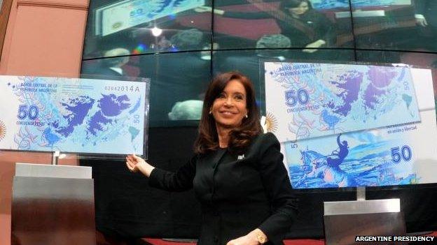 Cristina Fernandez during Falklands ceremony in Buenos Aires