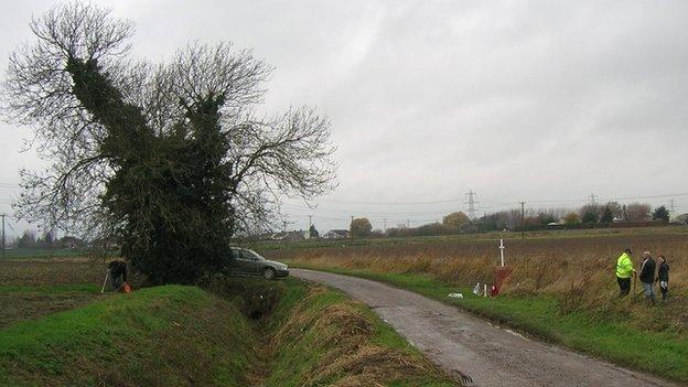 Memorial in Bicker where a Lancaster crashed