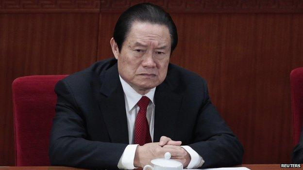 Former Politburo Standing Committee Member Zhou Yongkang in Beijing on 14 March 2012.