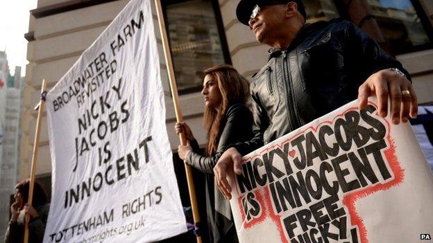 Protesters outside Old Bailey