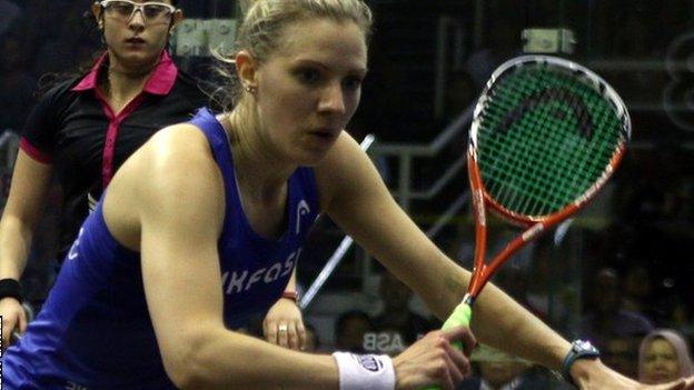 Laura Massaro in action at the World Championship