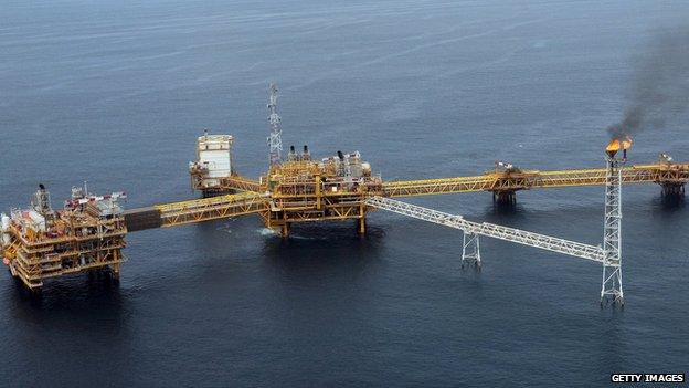 Total oil platform at Amenem, near Port Harcourt in Niger Delta (file image)