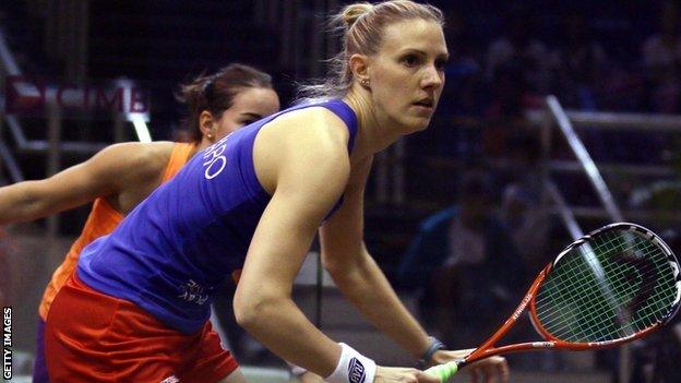 Laura Massaro in action at the World Championship