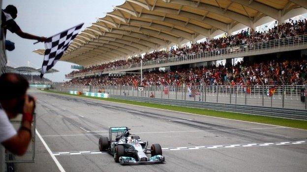 Chequered flag at F1 Grand Prix race