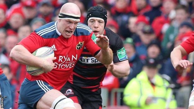 Paul O'Connell on the charge for Munster this season