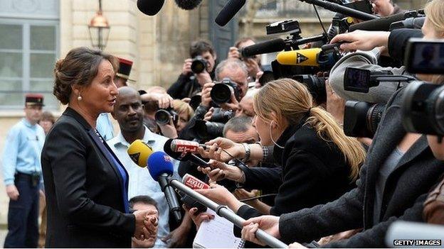 Segolene Royal speaks to the media after being appointed to the cabinet - 2 April 2014