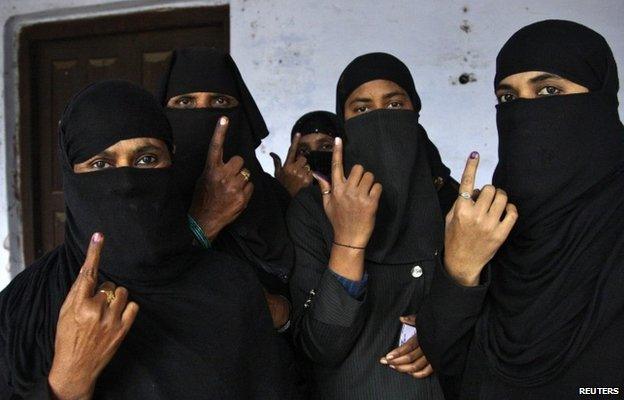 File picture of India women voters