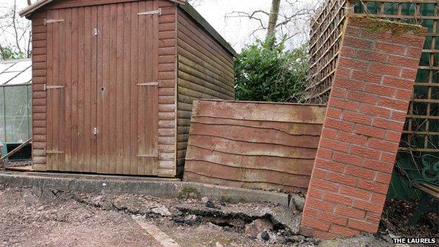 Damage to walls and car park