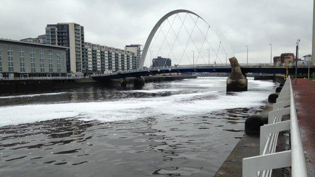 Foam on River Clyde