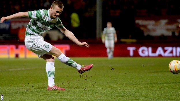 Liam Henderson scores for Celtic against Partick Thistle