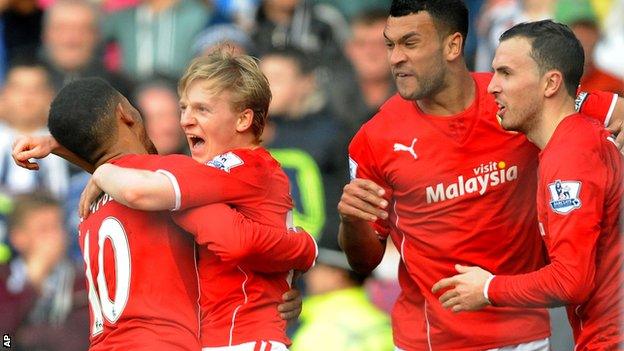 Cardiff earned a draw against West Brom with a 95th-minute equaliser