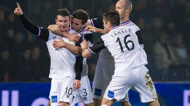 Aaron Doran celebrates his opener for Inverness against Ross County