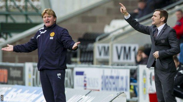 Stuart McCall and St Mirren boss Danny Lennon