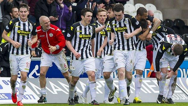 St Mirren celebrate