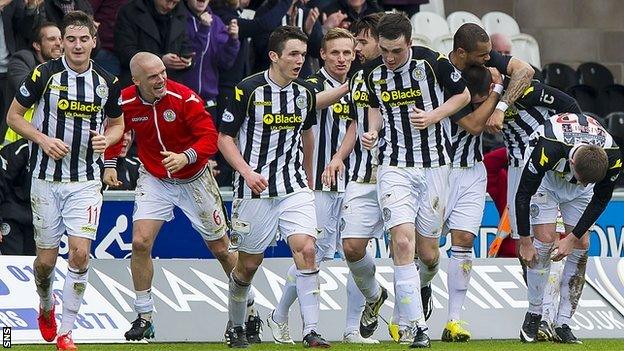 St Mirren celebrate