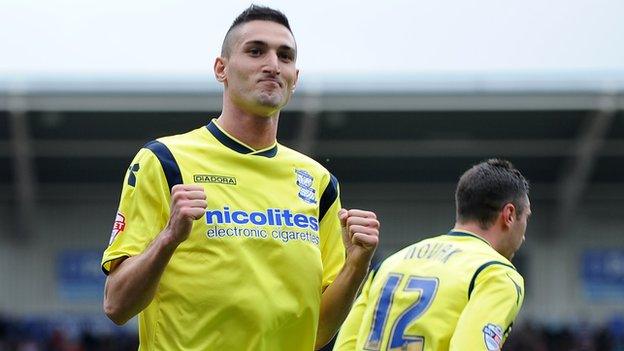 Federico Macheda celebrates one of his two goals