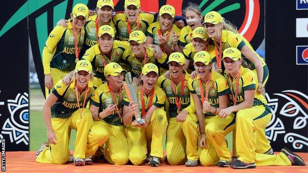 Australia celebrate winning the World Twenty20