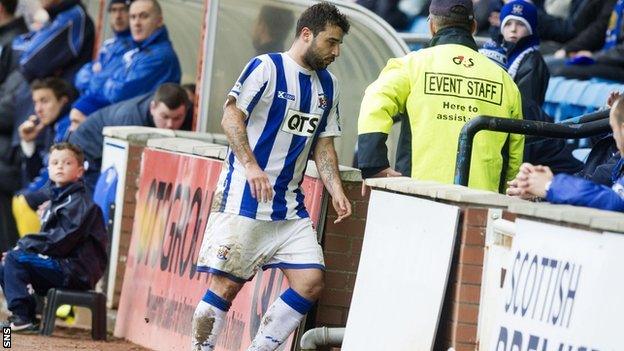 Alexei Eremenko was unhappy at being substituted during Kilmarnock's 2-1 defeat to St Johnstone