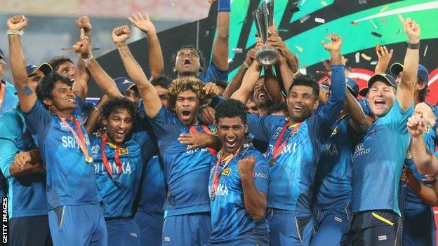 Sri Lanka celebrate winning the World Twenty20