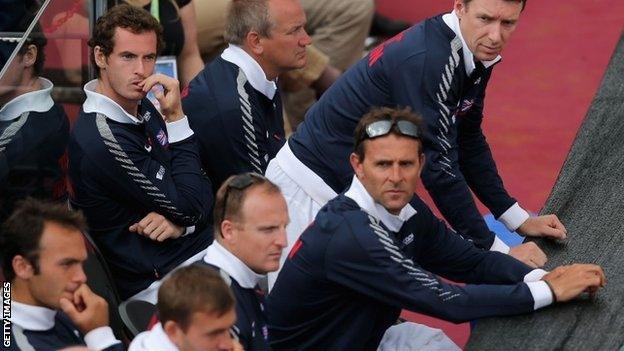 Andy Murray and the Great Britain team