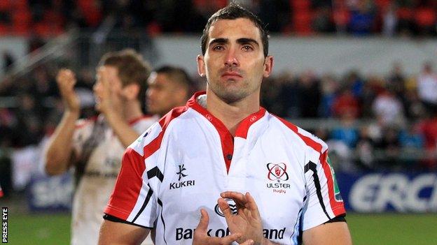 An emotional Ruan Pienaar walks off the field after Ulster's defeat on Saturday night