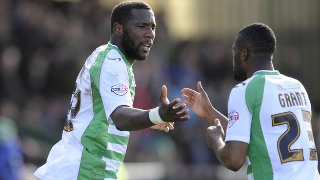 Ishmael Miller in action for Yeovil