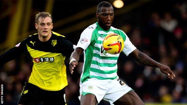 Ishmael Miller in action for Yeovil