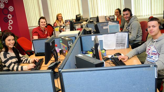 Staff at Admiral's main Cardiff call centre