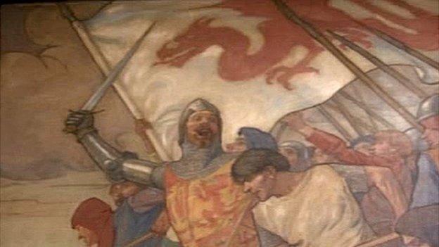 Part of an Owain Glyndwr mural